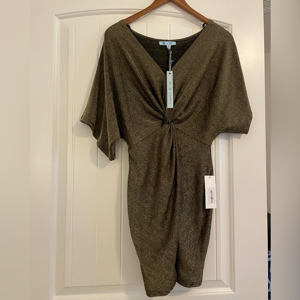 She+Sky Gold DRESS NWT